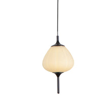 Load image into Gallery viewer, Integrated LED Height Adjustable Pendant Light with Glass Shade in Black
