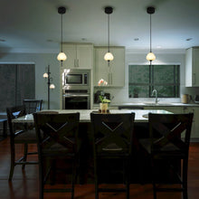 Load image into Gallery viewer, Integrated LED Height Adjustable Pendant Light with Glass Shade in Black
