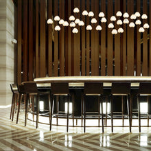 Load image into Gallery viewer, Integrated LED Height Adjustable Pendant Light with Glass Shade in Black

