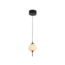 Load image into Gallery viewer, Integrated LED Height Adjustable Pendant Light with Glass Shade in Black
