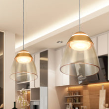 Load image into Gallery viewer, 1-Light Integrated LED Black Height Adjustable Pendant Lighting

