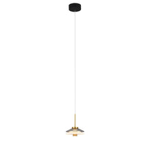 Load image into Gallery viewer, 100-277V 1-Light Integrated LED Black Height Adjustable Pendant Lighting
