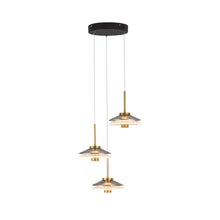 Load image into Gallery viewer, 3-Light Integrated LED Pendant Lighting Height Adjustable Black Chandelier
