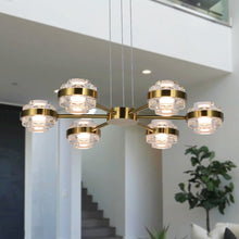 Load image into Gallery viewer, 6-Light Height Adjustable Pendant Lighting Integrated LED Chandelier
