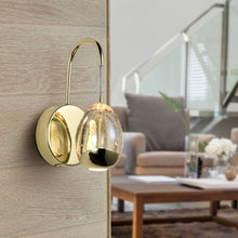 Load image into Gallery viewer, Integrated LED Wall Sconce Light with Champagne Glass Shade in Gold
