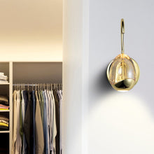 Load image into Gallery viewer, Integrated LED Wall Sconce Light with Champagne Glass Shade in Gold
