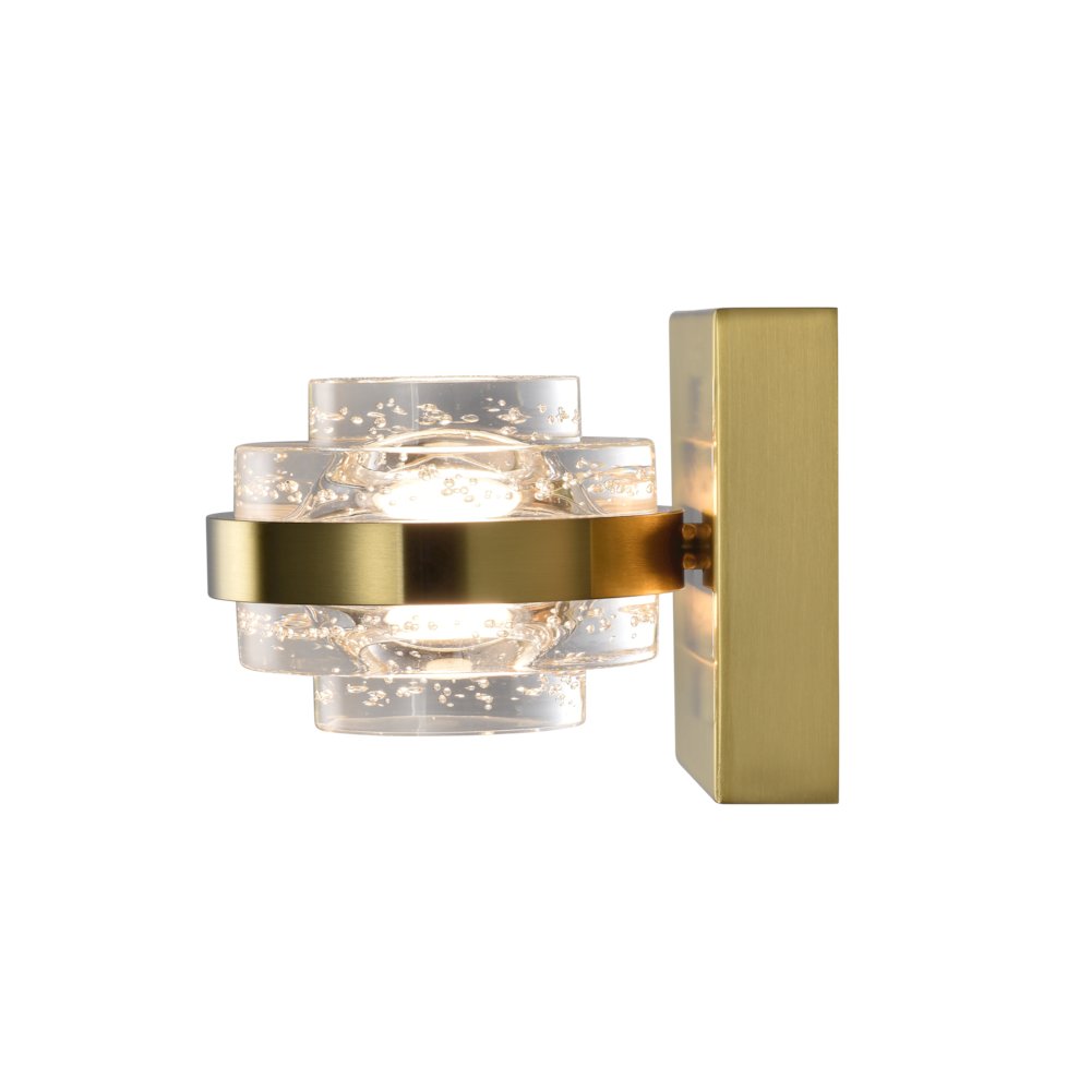 1-Light Integrated LED Wall Sconce Lighting in Antique Brass