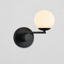Load image into Gallery viewer, Integrated LED Wall Sconce Light in Black with 1 Glass Shade
