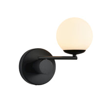 Load image into Gallery viewer, Integrated LED Wall Sconce Light in Black with 1 Glass Shade

