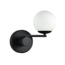 Load image into Gallery viewer, Integrated LED Wall Sconce Light in Black with 1 Glass Shade
