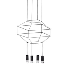 Load image into Gallery viewer, 4-Light Integrated LED Height Adjustable Pendant Lighting Black

