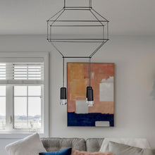 Load image into Gallery viewer, 4-Light Integrated LED Height Adjustable Pendant Lighting Black
