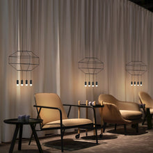 Load image into Gallery viewer, 4-Light Integrated LED Height Adjustable Pendant Lighting Black
