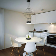Load image into Gallery viewer, 6-Light Integrated LED Height Adjustable Circular Pendant Lighting Black
