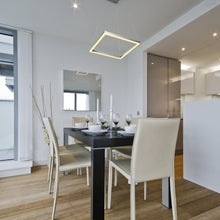 Load image into Gallery viewer, Integrated LED Pendant Light Square Height Adjustable Chandelier in Silver
