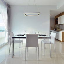 Load image into Gallery viewer, Integrated LED Pendant Light Square Height Adjustable Chandelier in Silver
