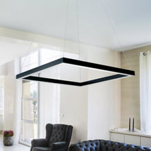 Load image into Gallery viewer, Integrated LED Pendant Light Square Height Adjustable Chandelier in Black
