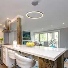 Load image into Gallery viewer, Integrated LED Pendant Light Height Adjustable Circular Chandelier in Silver
