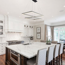 Load image into Gallery viewer, Integrated LED Chandelier Height Adjustable Two-Tier Pendant Light in Silver
