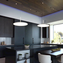 Load image into Gallery viewer, Integrated LED Pendant Light Height Adjustable Disc Chandelier in White
