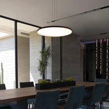 Load image into Gallery viewer, Integrated LED Pendant Light Height Adjustable Disc Chandelier in Black
