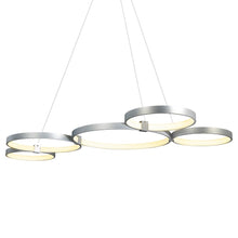 Load image into Gallery viewer, Integrated LED Chandelier Height Adjustable Multi-Ring Pendant Light in Silver
