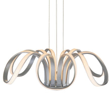 Load image into Gallery viewer, Integrated LED Chandelier Height Adjustable Flower-Petal Pendant Light in Silver
