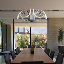 Load image into Gallery viewer, Integrated LED Chandelier Height Adjustable Flower-Petal Pendant Light in Silver
