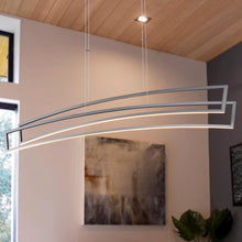 Load image into Gallery viewer, Integrated LED Pendant Light Height Adjustable Linear Chandelier in Silver
