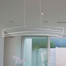 Load image into Gallery viewer, Integrated LED Pendant Light Height Adjustable Linear Chandelier in Silver
