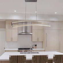 Load image into Gallery viewer, Integrated LED Pendant Light Height Adjustable Linear Chandelier in Silver
