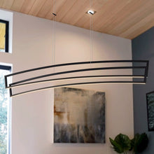 Load image into Gallery viewer, Integrated LED Pendant Light Height Adjustable Linear Chandelier in Black
