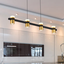 Load image into Gallery viewer, 4-Light Pendant Lighting Height Adjustable Integrated LED Black Chandelier

