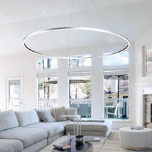 Load image into Gallery viewer, Integrated LED Chandelier Height Adjustable Circular Pendant Light in Silver
