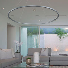 Load image into Gallery viewer, Integrated LED Chandelier Height Adjustable Circular Pendant Light in Silver
