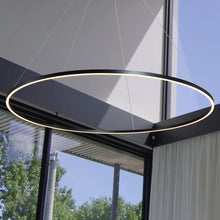 Load image into Gallery viewer, Integrated LED Chandelier Height Adjustable Circular Pendant Light in Black
