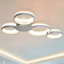 Load image into Gallery viewer, Integrated LED Ceiling Lighting Modern Multi-Ring Semi Flush in Silver
