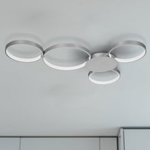 Load image into Gallery viewer, Integrated LED Ceiling Lighting Modern Multi-Ring Semi Flush in Silver
