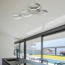 Load image into Gallery viewer, Integrated LED Ceiling Lighting Modern Multi-Ring Semi Flush in Silver
