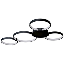 Load image into Gallery viewer, Integrated LED Ceiling Lighting Modern Multi-Ring Semi Flush in Black
