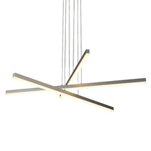Load image into Gallery viewer, 3-Light Integrated LED Pendant Lighting Height Adjustable Chandelier in Silver

