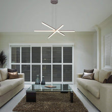 Load image into Gallery viewer, 3-Light Integrated LED Pendant Lighting Height Adjustable Chandelier in Silver
