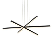 Load image into Gallery viewer, 3-Light Integrated LED Pendant Lighting Height Adjustable Chandelier in Black
