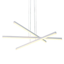Load image into Gallery viewer, 3-Light Integrated LED Pendant Lighting Height Adjustable Chandelier in White
