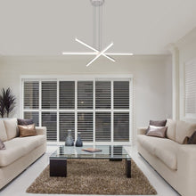 Load image into Gallery viewer, 3-Light Integrated LED Pendant Lighting Height Adjustable Chandelier in White
