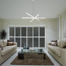 Load image into Gallery viewer, 3-Light Integrated LED Pendant Lighting Height Adjustable Chandelier in White
