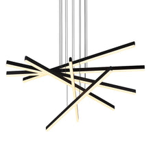 Load image into Gallery viewer, 6-Light Integrated LED Pendant Lighting Height Adjustable Chandelier in Black
