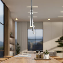 Load image into Gallery viewer, Integrated LED Height Adjustable Pendant Light in Silver
