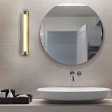 Load image into Gallery viewer, Integrated LED ADA Compliant Bathroom Wall Lighting Fixture in Antique Brass
