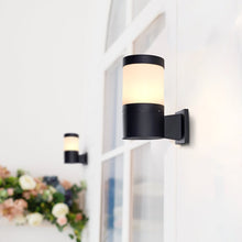 Load image into Gallery viewer, Modern VOW1756BL 5-Watt Integrated LED Outdoor Wall Sconce in Matte Black
